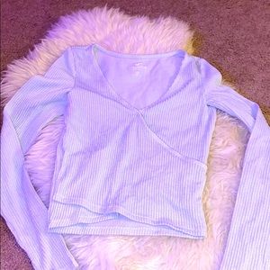 Light Blue Wrap Hollister Long Sleeve